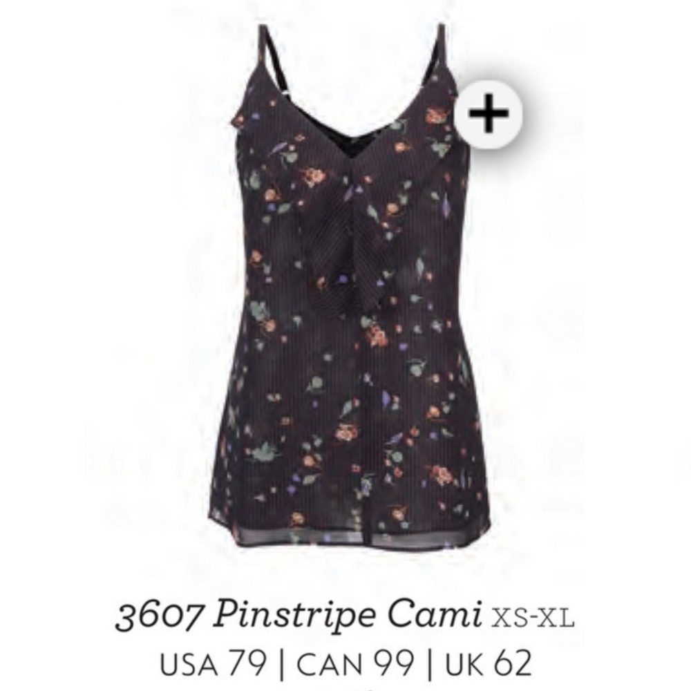 Cabi Pinstripe Floral Cami Tank Top #3607